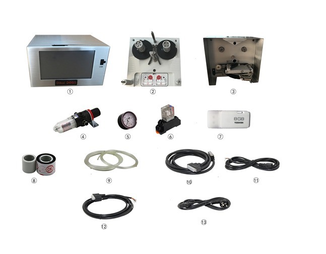 DIKAI D05S Automatische overprinter voor warmteoverdracht met een maximale afdrukoppervlakte van 53 mm*150 mm en een luchttoevoer van 6 bar/90 psi